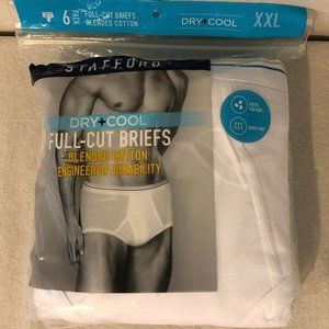 NIP Size XXL Men's Stafford Dry + Cool 6pk Full-Cut Blended Cotton Briefs